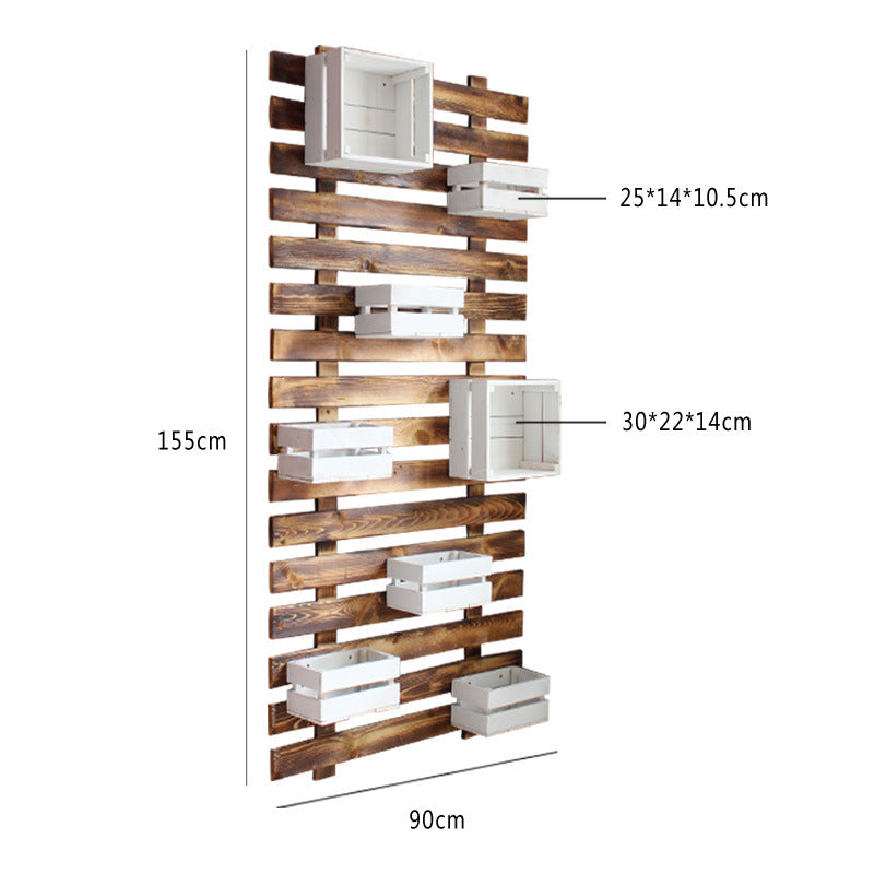 Wall shelf system with integrated storage boxes
