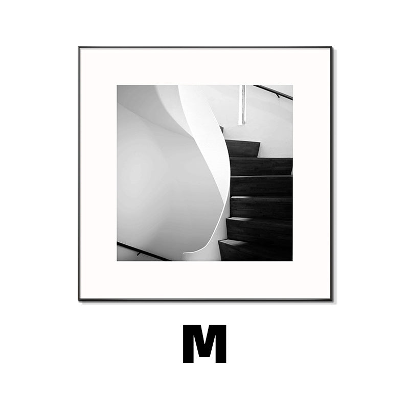 Framed Black and White Architectural Artwork