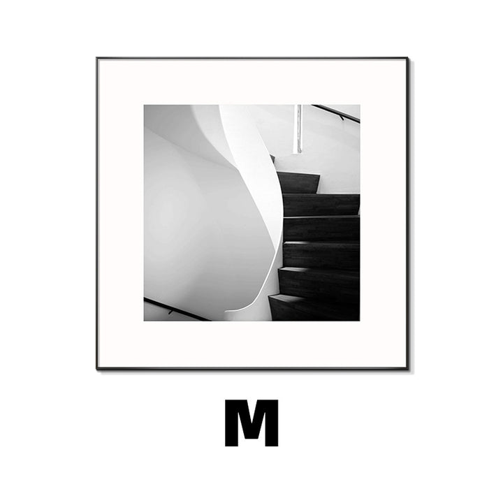 Framed Black and White Architectural Artwork