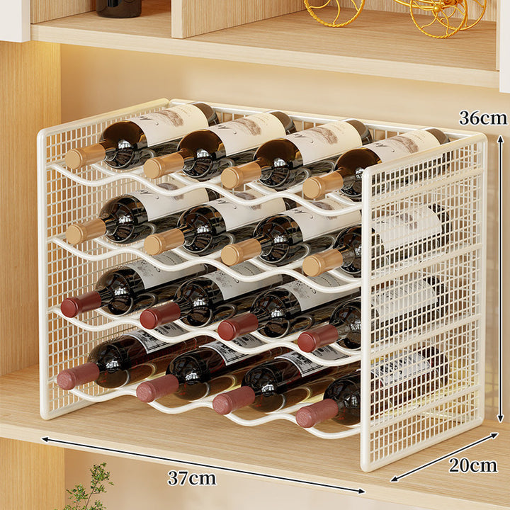 Compact Countertop Metal Wire Wine Bottle Organizer