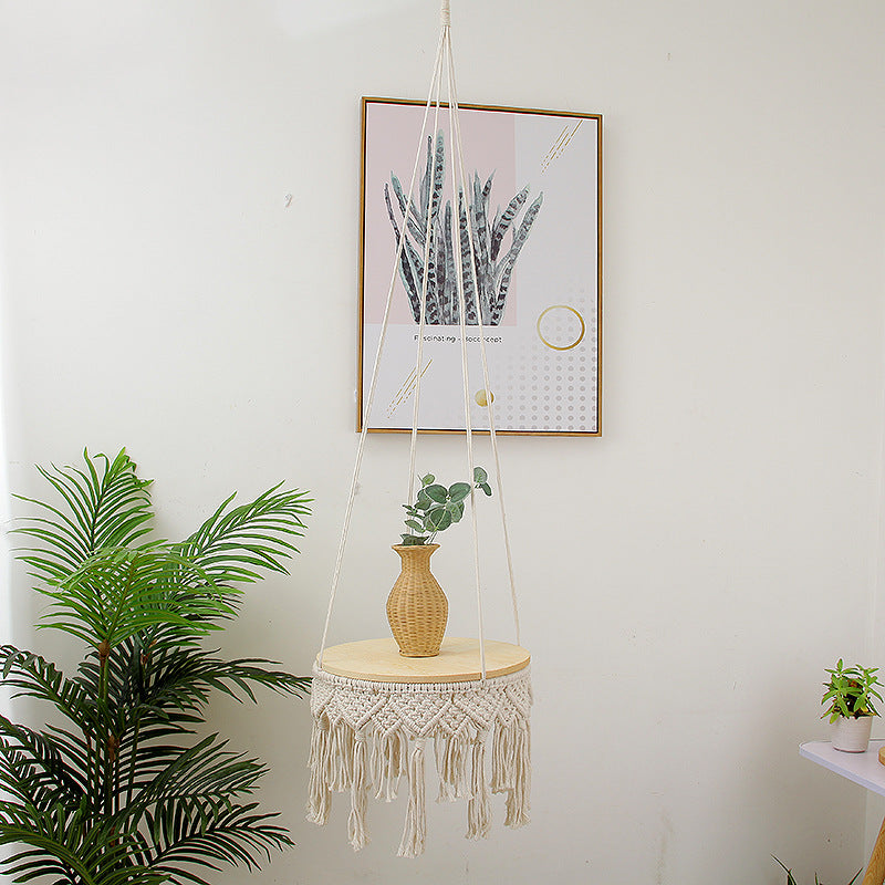 Macrame Hanging Plant Holder with Decorative Fringe