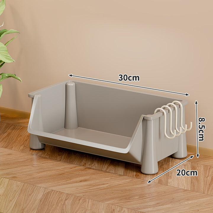 Slim Vertical Four-Bin Rolling Storage Tower with Deep Angled Bins and Side Hook
