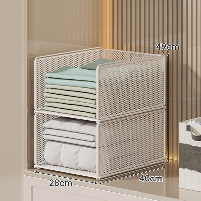 Perforated Steel Fabric Storage Basket with Raised Sliding Base