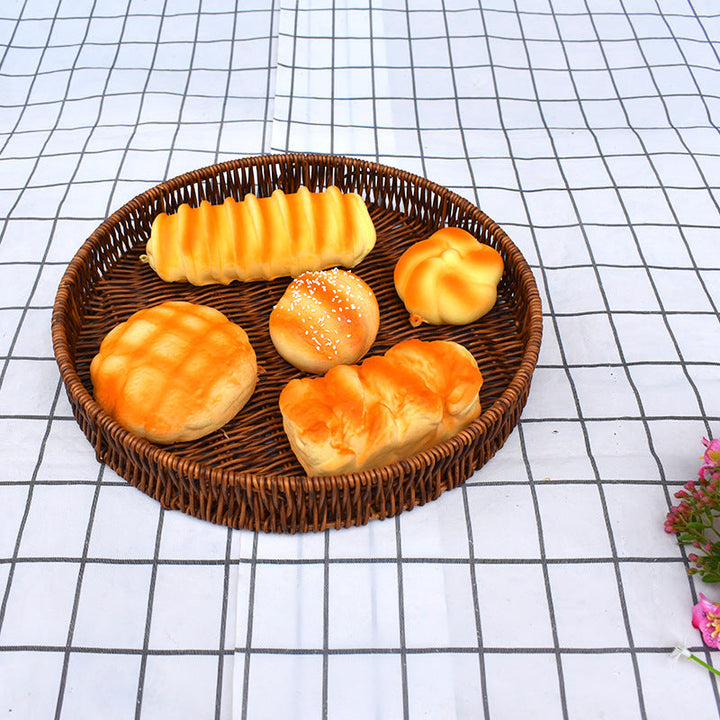 Round Woven Serving Baskets Set