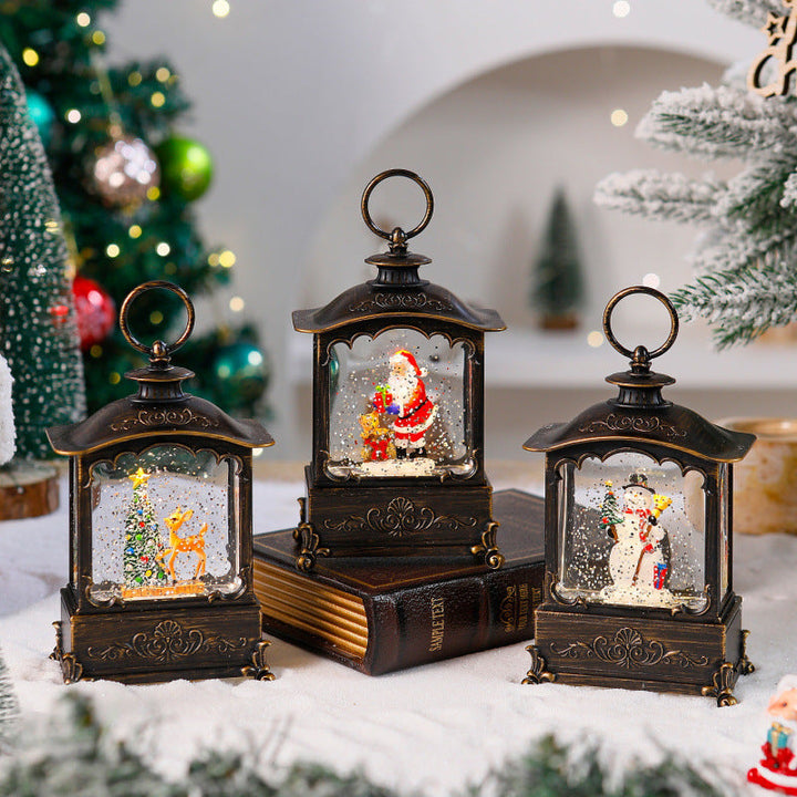 Lighter lantern with snow scenes