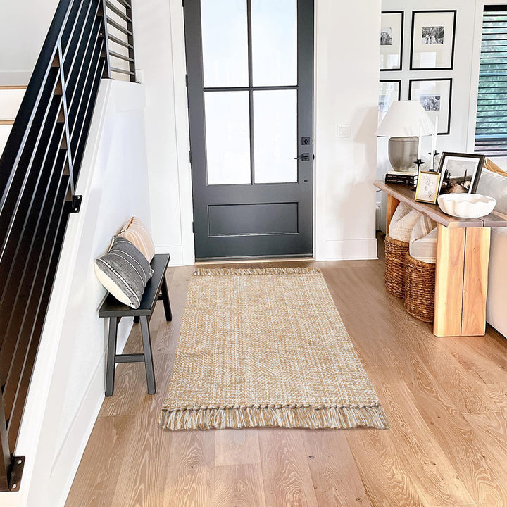 decorative Boho runner rug with fringes