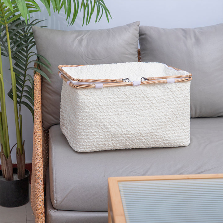 Textured Woven Storage Bin