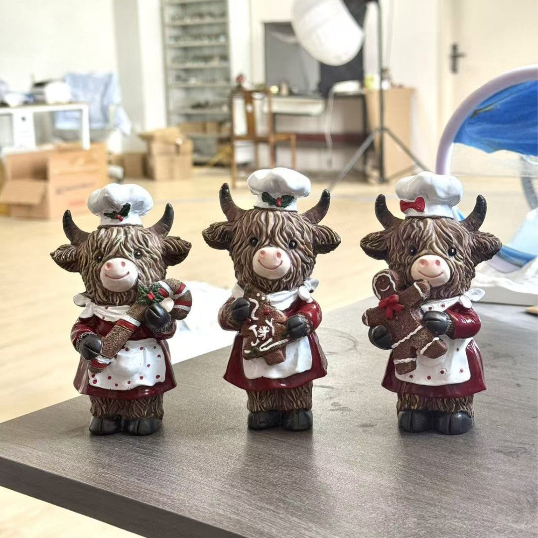 Enchanting Christmas cow figurine