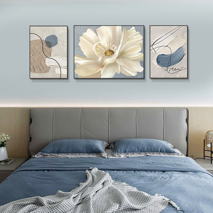 Elegant Framed Abstract Floral Art Set