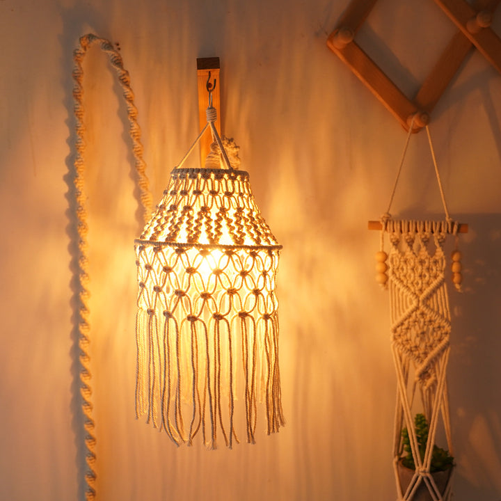 Macramé Bohemian Hanging Pendant Light Shade