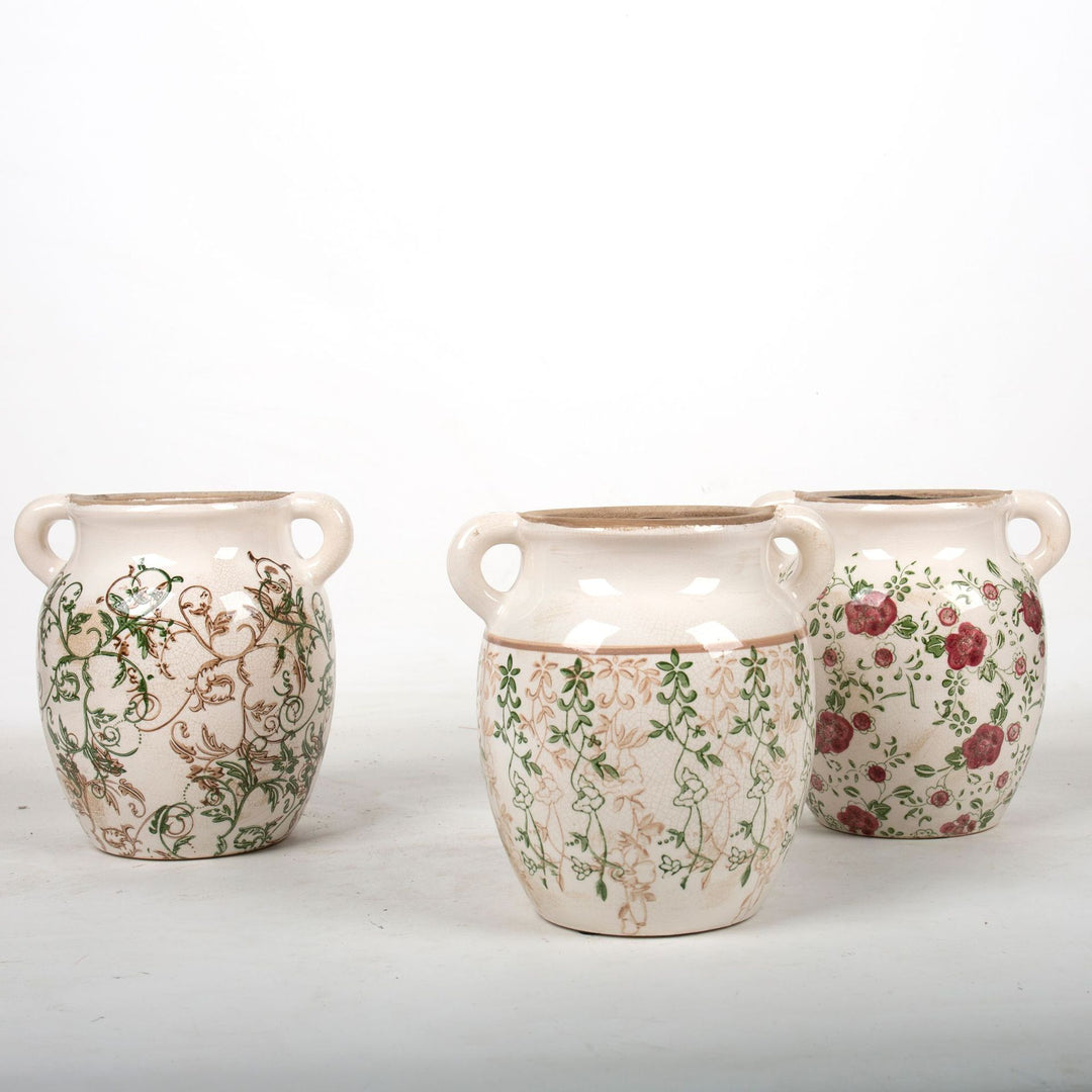 Flower decoration vessel with playful pattern