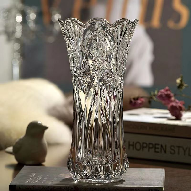 Elegant Floral Crystal Vase
