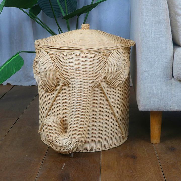 Playful laundry basket in elephant design