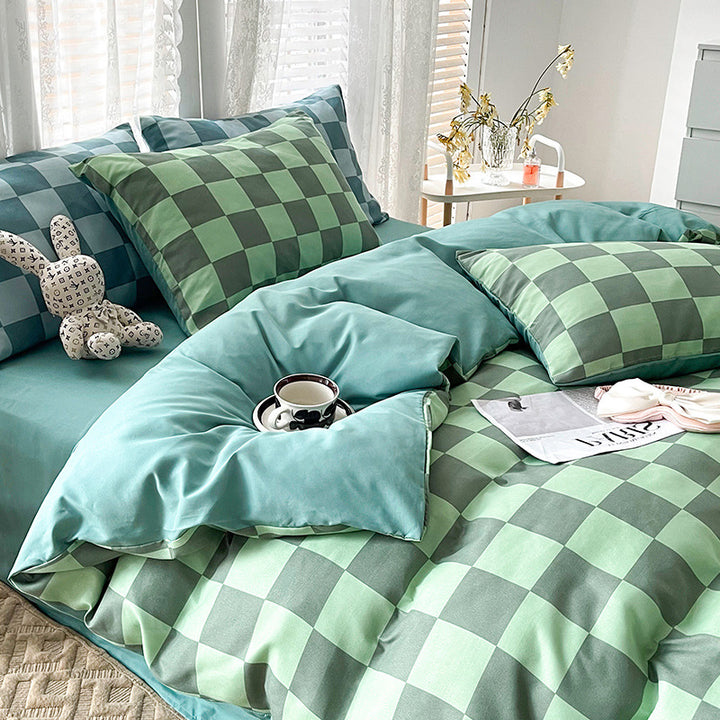 Textured Checkered Bedding Set