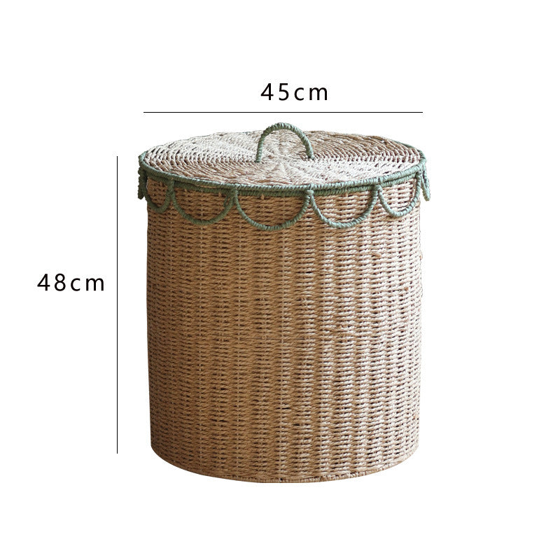 Rustic laundry basket with lid