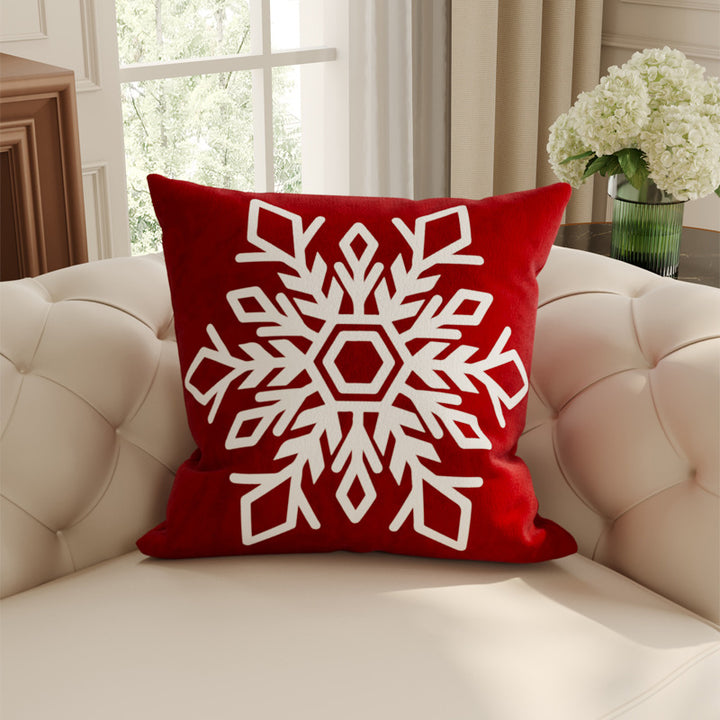 Festive Plush Decorative Throw Pillow Cover with Santa Illustration and Merry Christmas Script