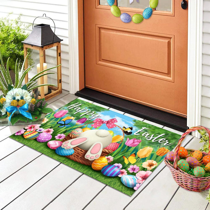 Illustrated Easter-Themed Area Rug for Home