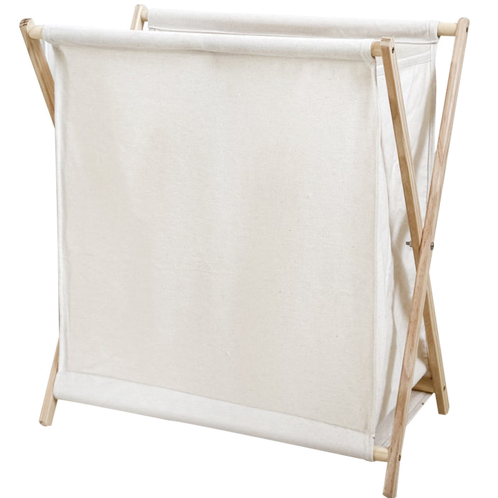 Modern laundry basket with folding frame