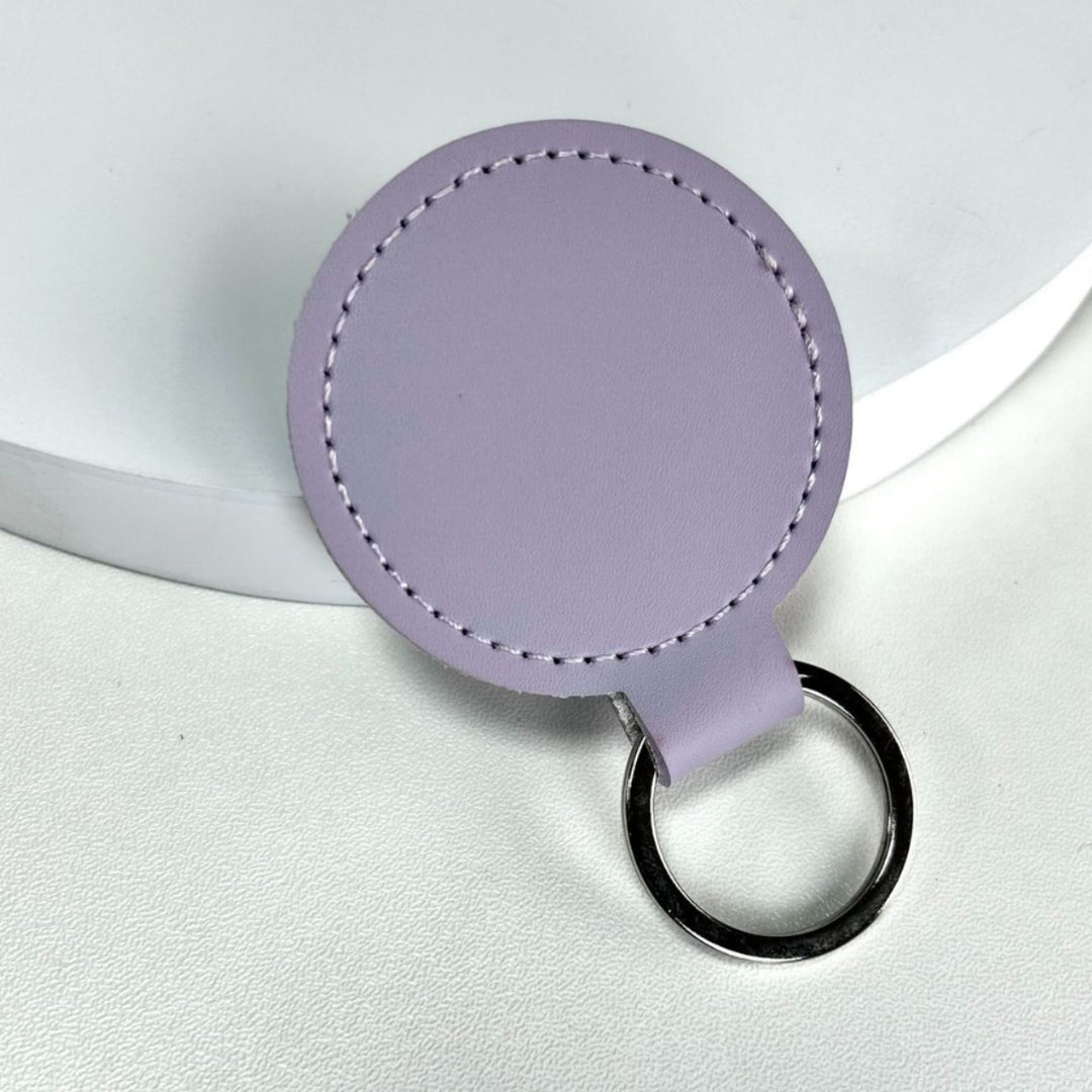 Premium Leather Round Keychain