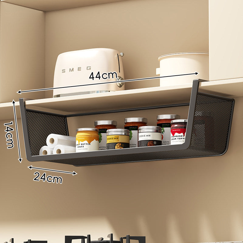 Under-Shelf Sliding Wire Storage Basket with Quick-Clip Mounts