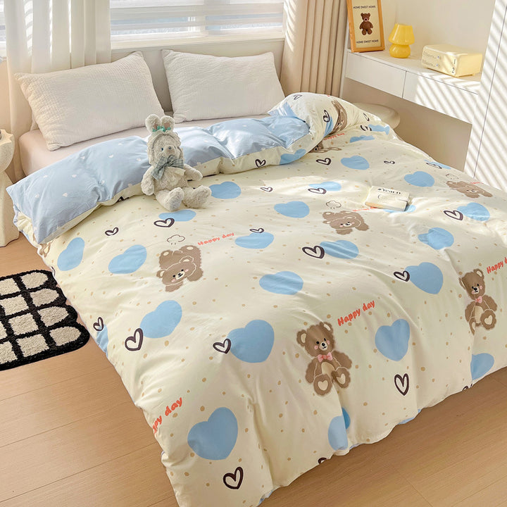 Playful Heart Pattern Duvet Cover Set