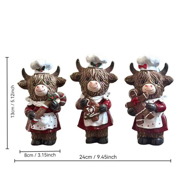 Enchanting Christmas cow figurine