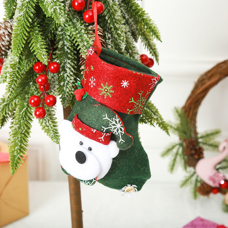 Festive Christmas stocking with reindeer motif