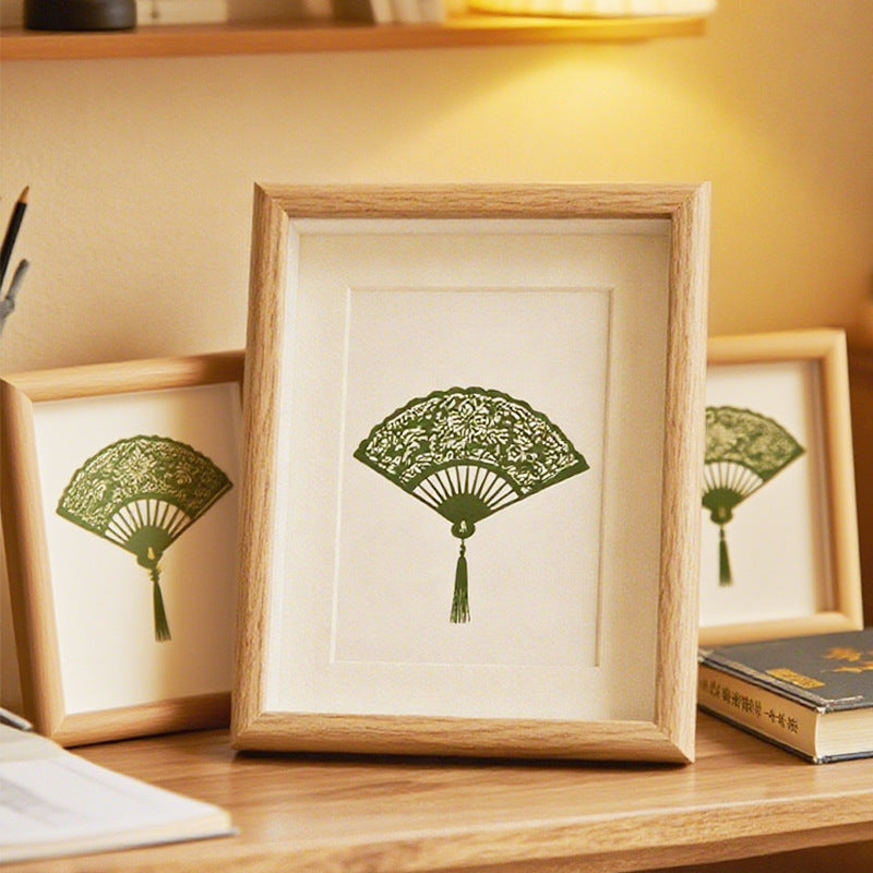 Elegant Framed Fan Art