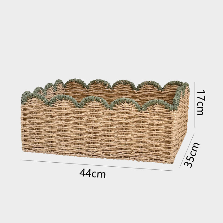 Decorative storage basket with wave edge