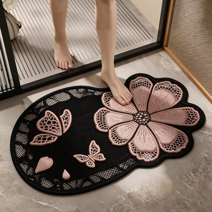 Floral Lace Decor Bath Mat