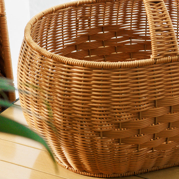 Handwoven Storage Basket with Handle