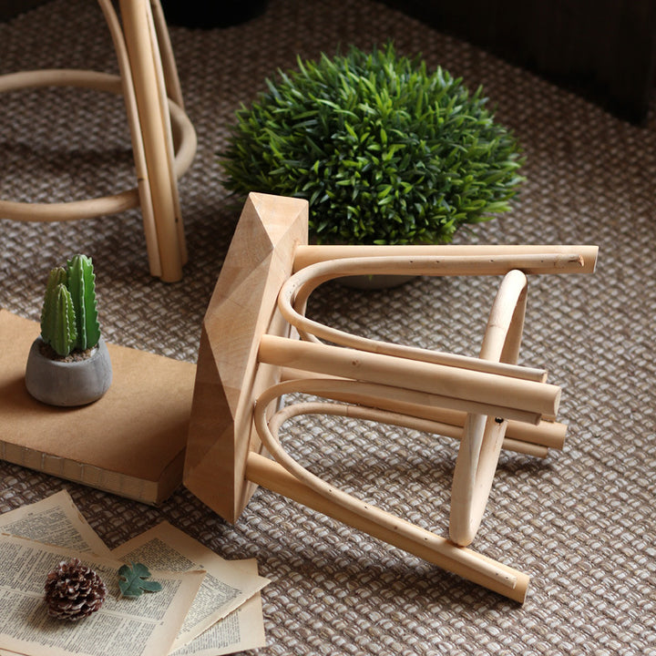 Modern stool made of solid wood