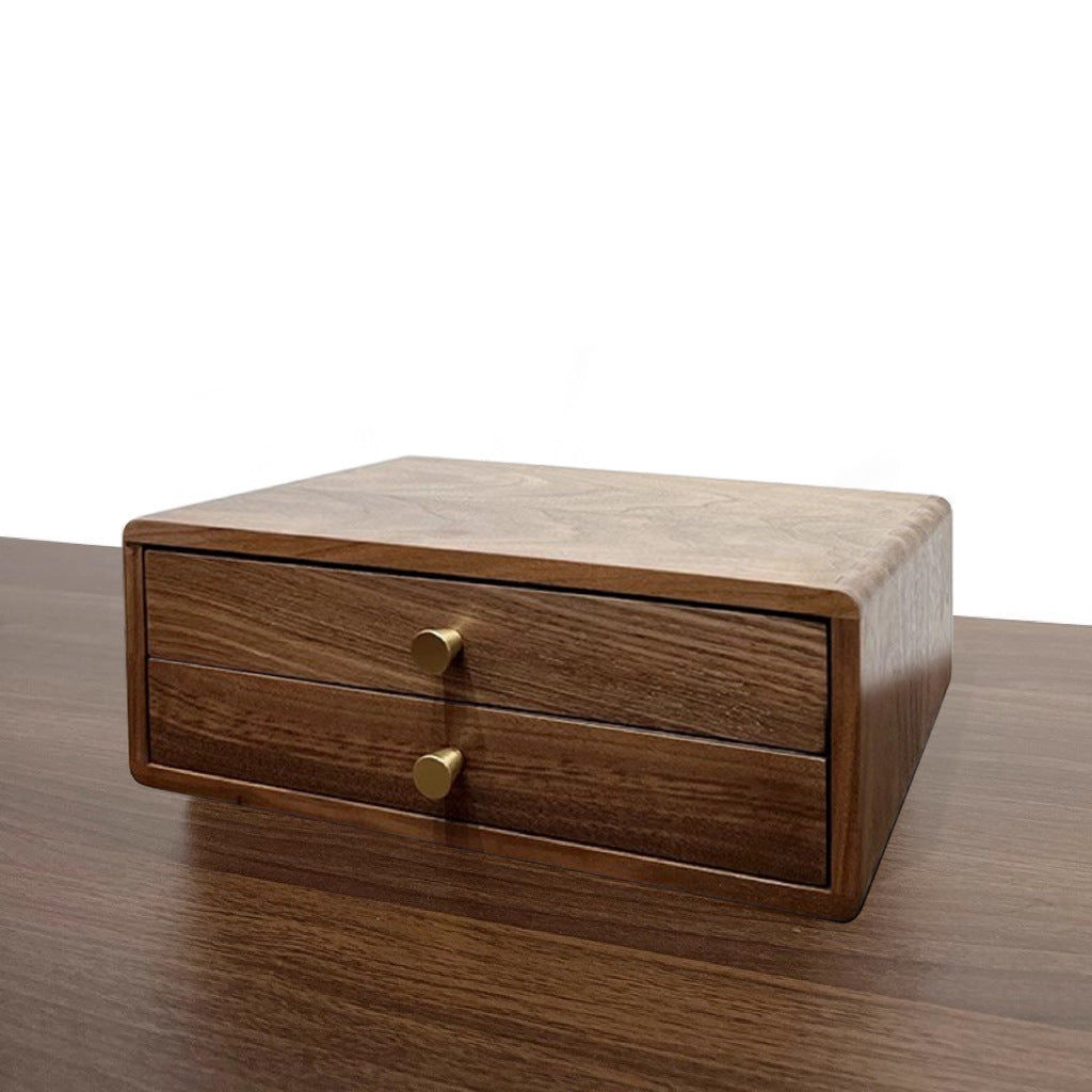 Wooden Jewelry Storage Box with Dual Drawers