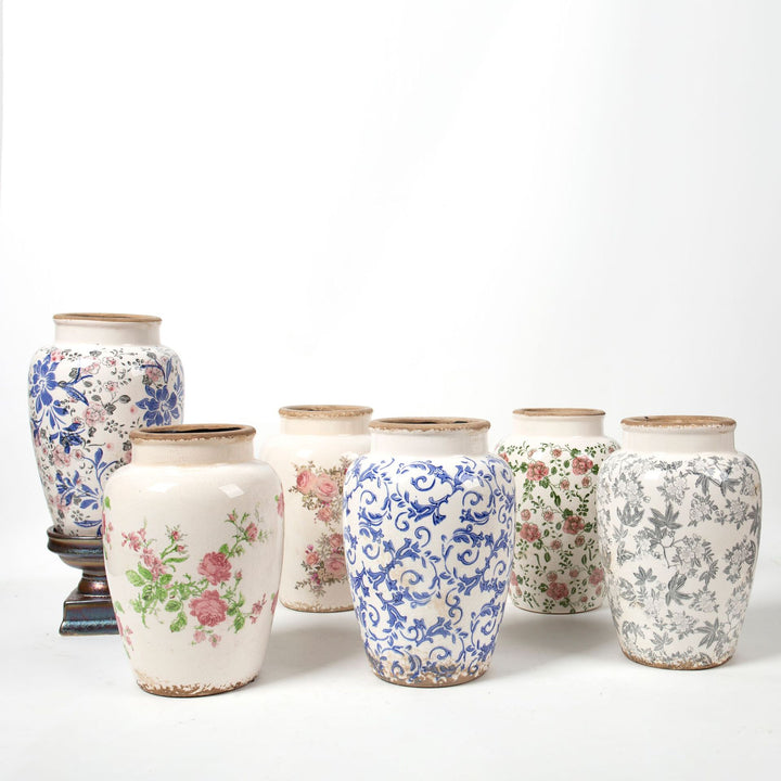 Floral Ceramic Vase with Artistic Design