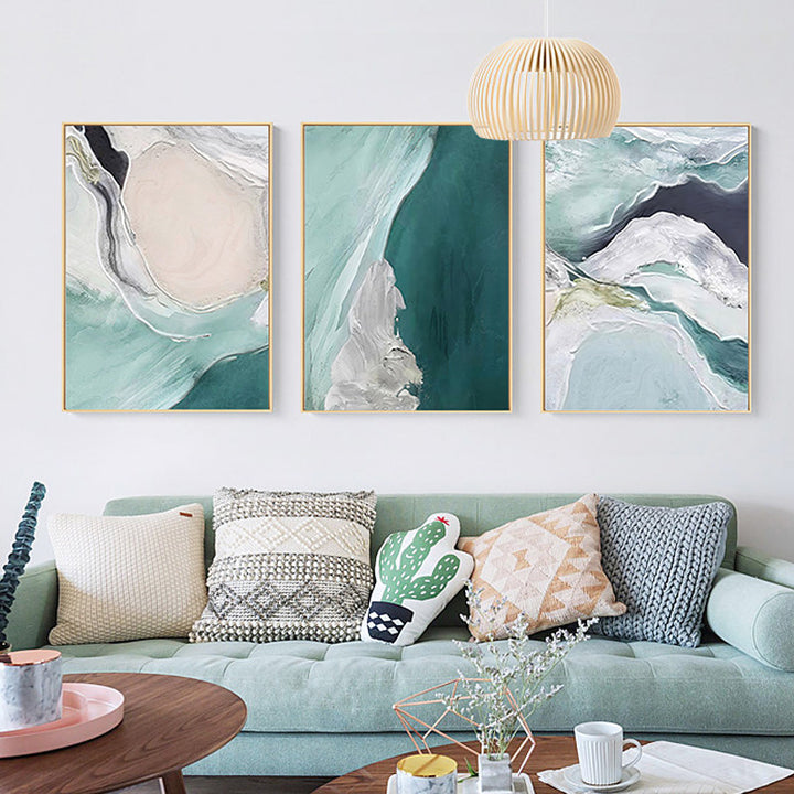 Abstract Ocean-Inspired Framed Wall Art
