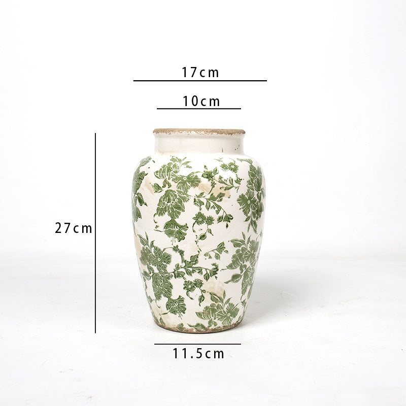 Floral Ceramic Vase with Artistic Design