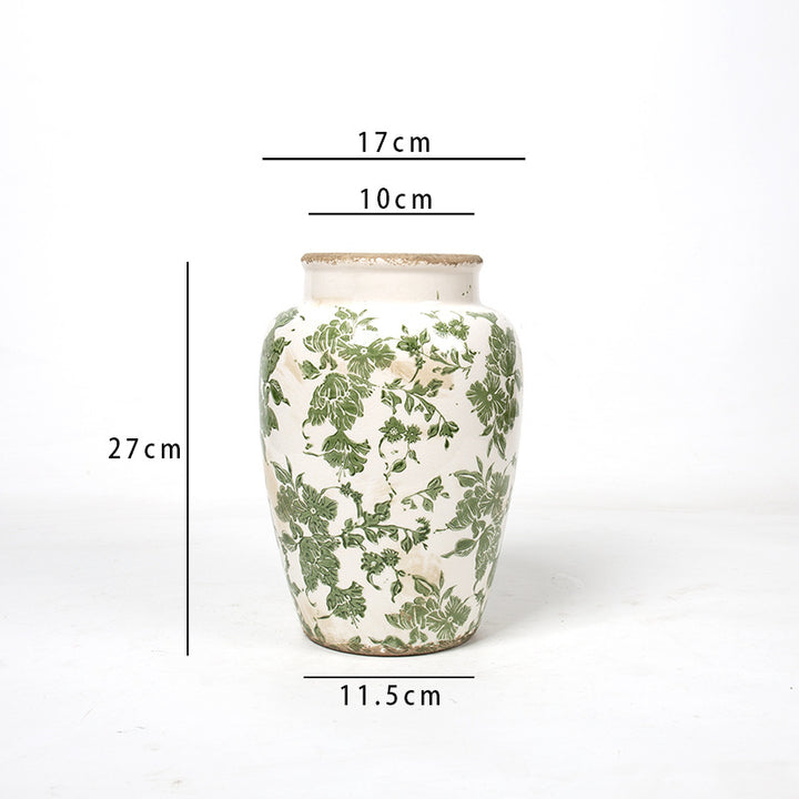 Floral Ceramic Vase with Artistic Design