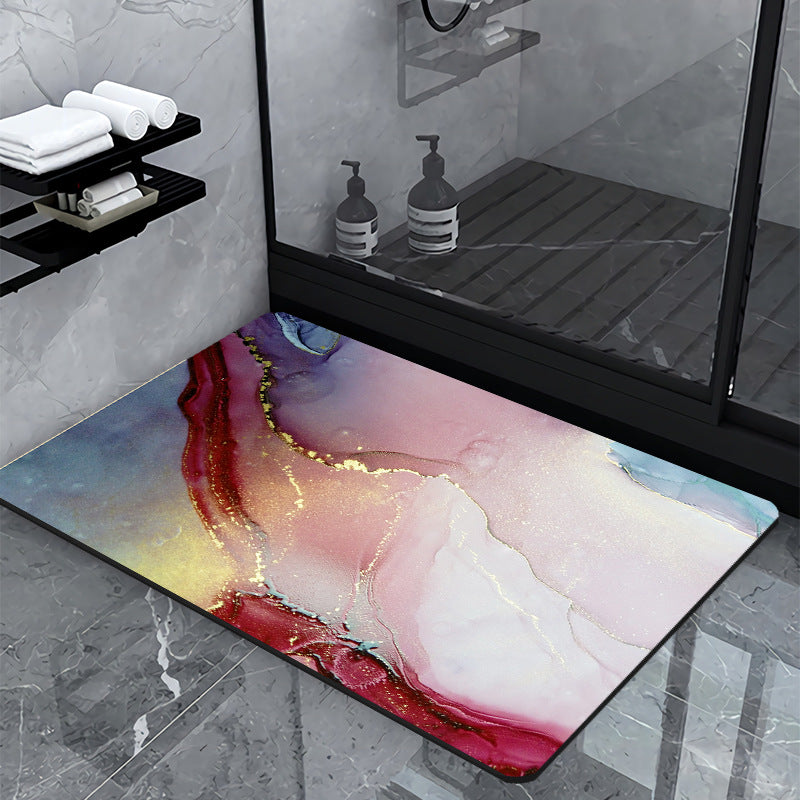 Luxury Marble-Effect Bath Mat