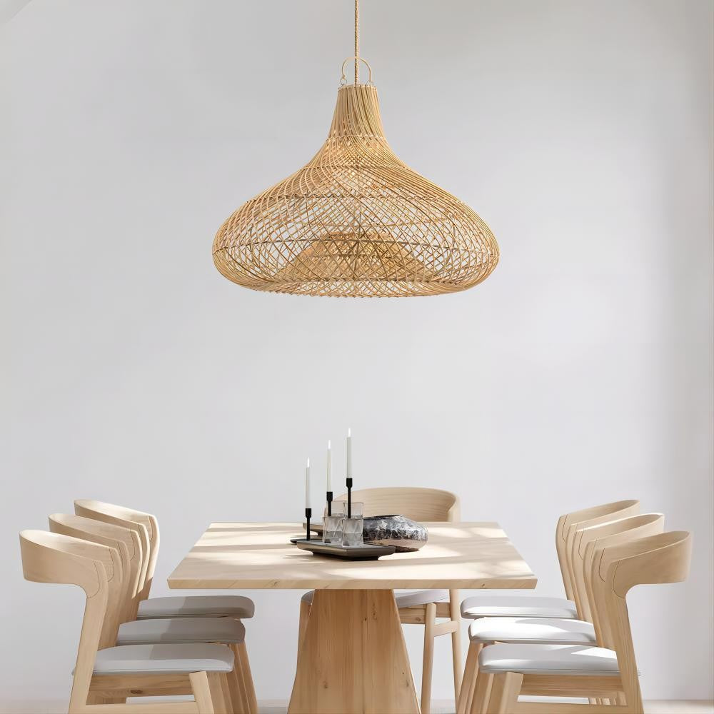 Decorative Hanging Light Made of Rattan