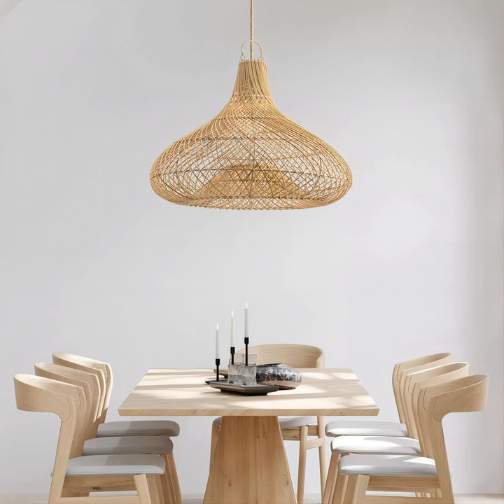 Decorative Hanging Light Made of Rattan