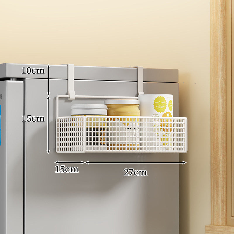 Over-Door Two Tier Metal Mesh Hanging Kitchen Storage Basket Organizer with Hooks