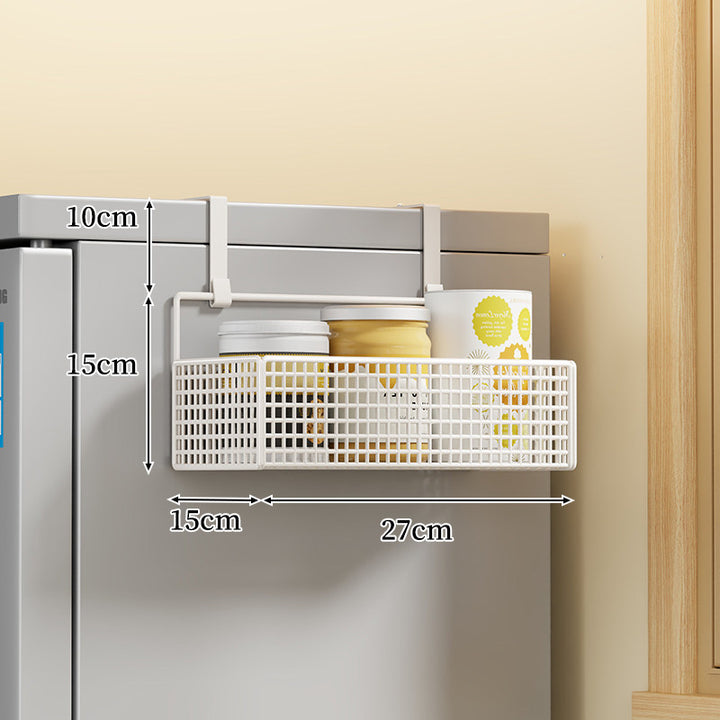 Over-Door Two Tier Metal Mesh Hanging Kitchen Storage Basket Organizer with Hooks