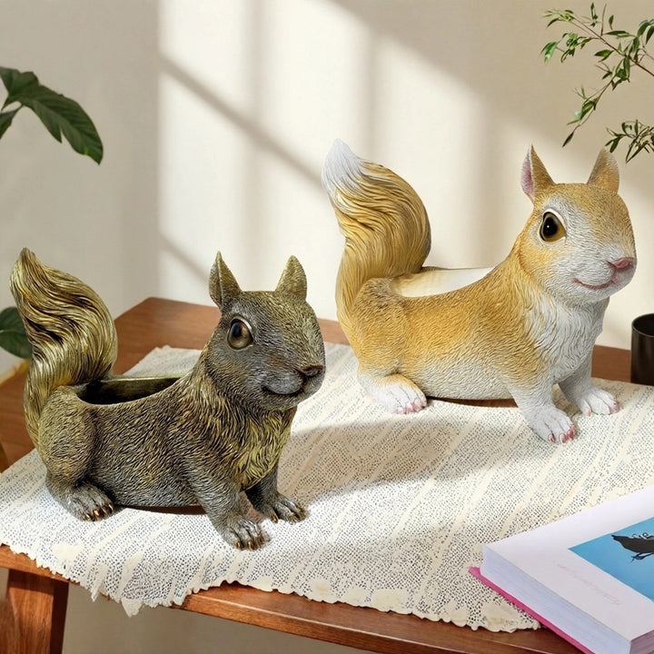 Squirrel-shaped planter