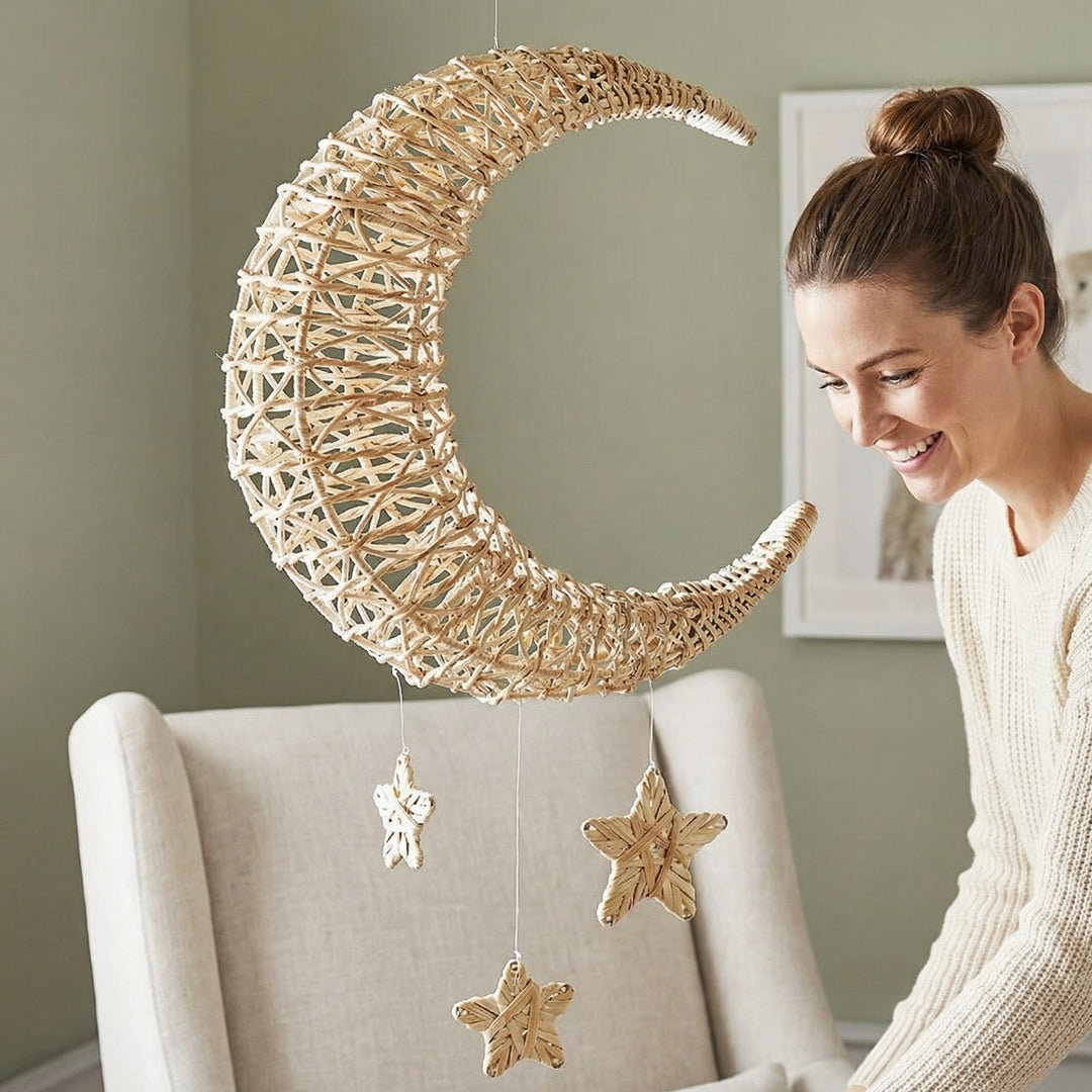 Stylish pendant light made of woven material