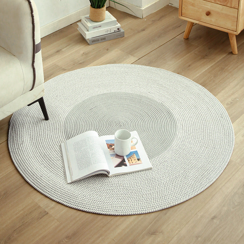 Round natural fiber rugs