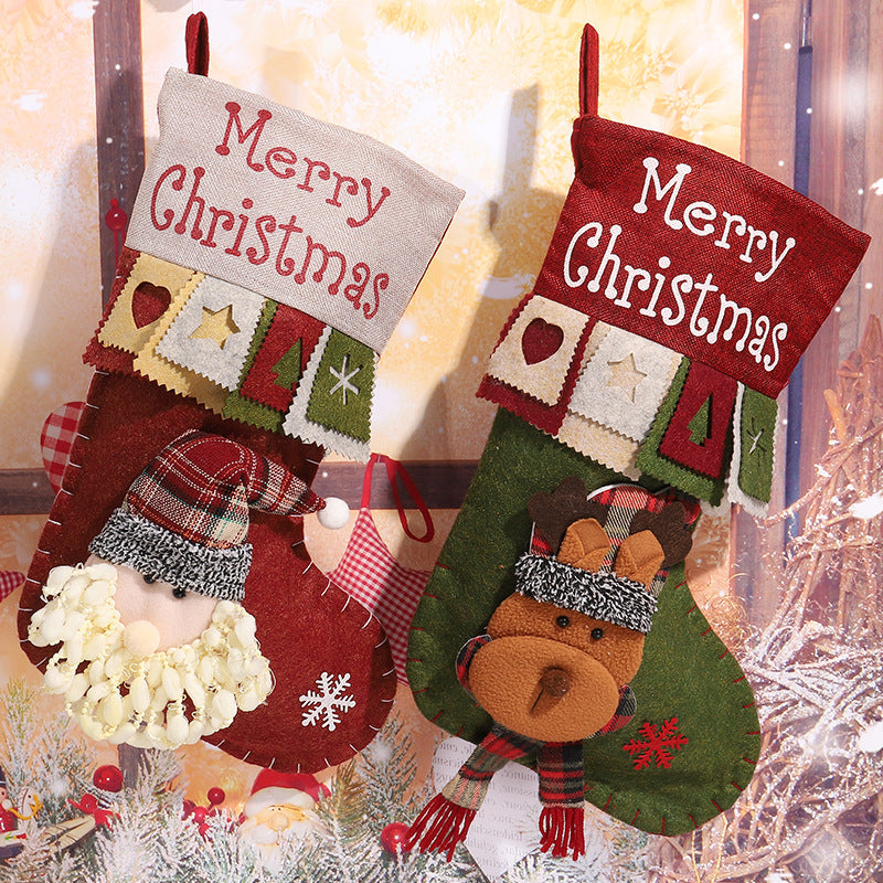 Cute Christmas stocking with reindeer motif