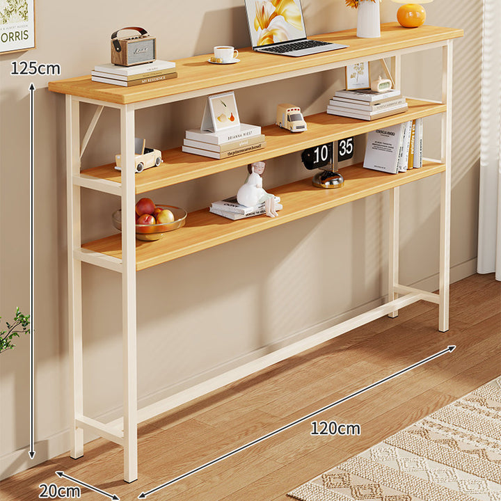 Narrow Industrial Console Table with Slim Profile
