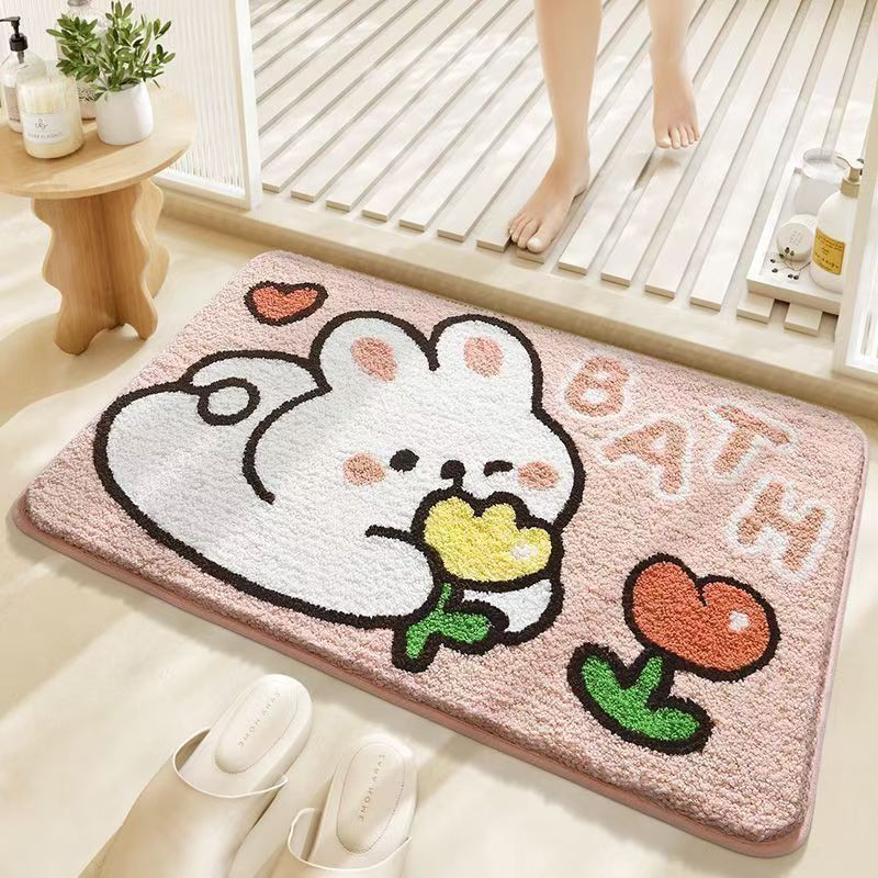 Cute Cartoon Cat-Themed Bath Mat