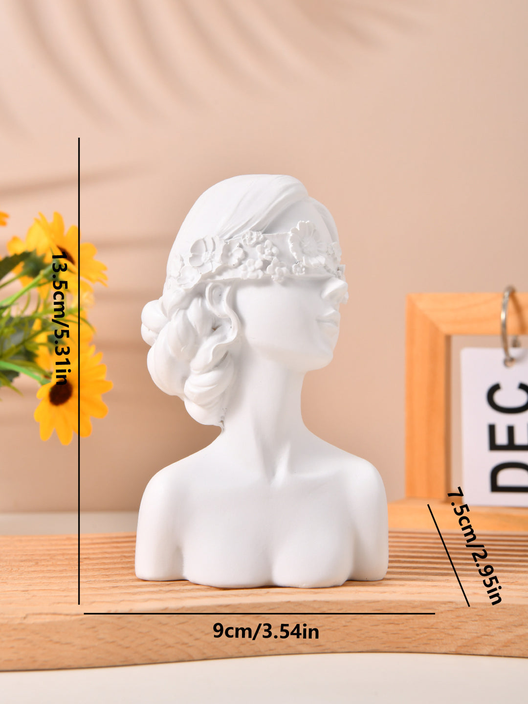 Decorative Flower Girl Bust Figurine