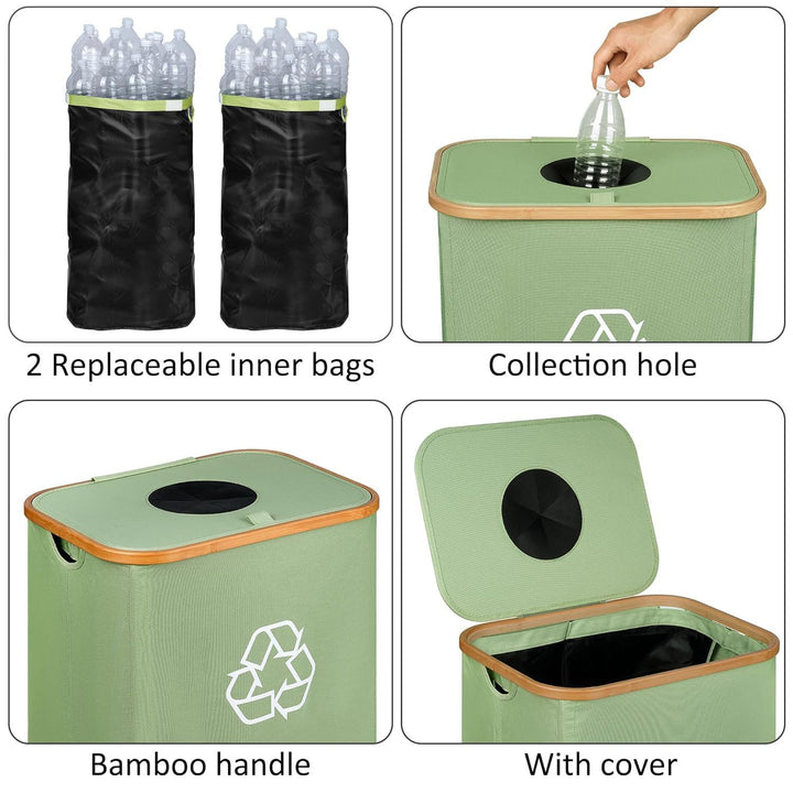 Elegant recycling bin with removable lid and compartments